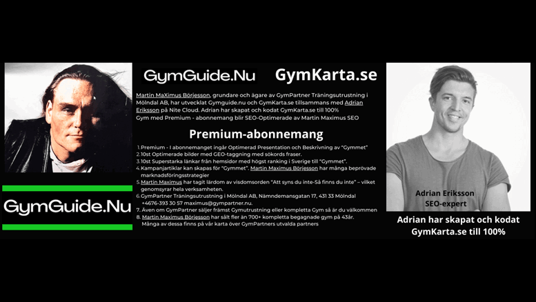 MaXimus The GymPartner Hey, I’m a Small Business Owner, Personal Trainer, and Designer in Gothenburg, Sweden. I am a fan of gym, business, and design. More content coming soon! :) In the meantime you can find me here or on about.me MaXimus The GrandMaster Blogg på Substack